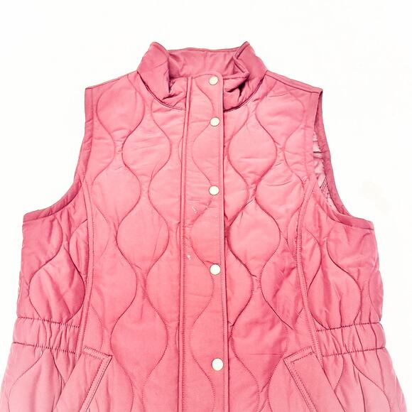 Talbots Primaloft Burgundy Quilted Sleeveless Zip Up Jacket Size L MINT - Picture 5 of 5